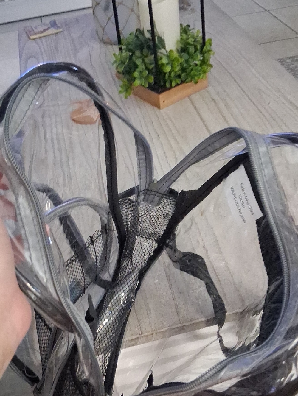 Clear Transparent Backpack with Black Trim - Picture 8 of 9